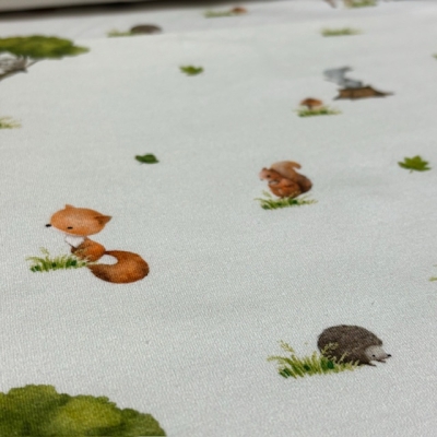 Jersey | Waldtiere Reh Eichhörnchen Fuchs | ecru